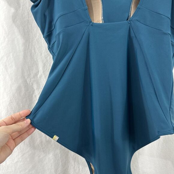 Summersalt The Ruffle Backflip Seaglass Seaweed Teal Swimsuit Womens 16 Beach - Picture 7 of 9